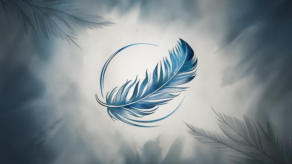 symbolic blue feather artistry